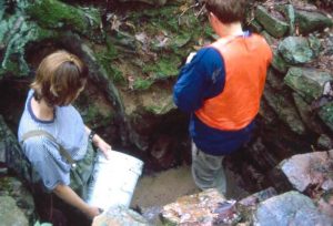 Alison Bell and Brian Maher '04 analyzing artifacts in the Laboratory of Anthropology 